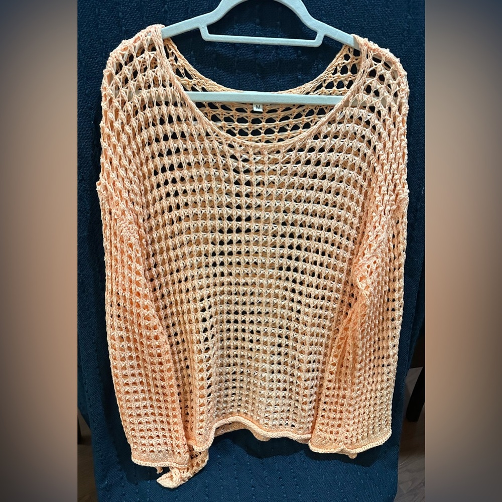 POL Women's Light Orange Knit Sweater